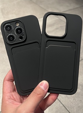 可插卡放照片一体卡包14适用小米11Ultra手机壳红米k50至尊版k30纯黑色k40pro创意撞色11青春版全包防摔硅胶