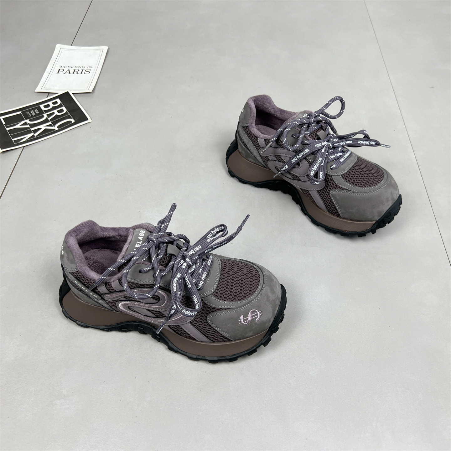 真皮加绒老爹鞋女2025秋冬