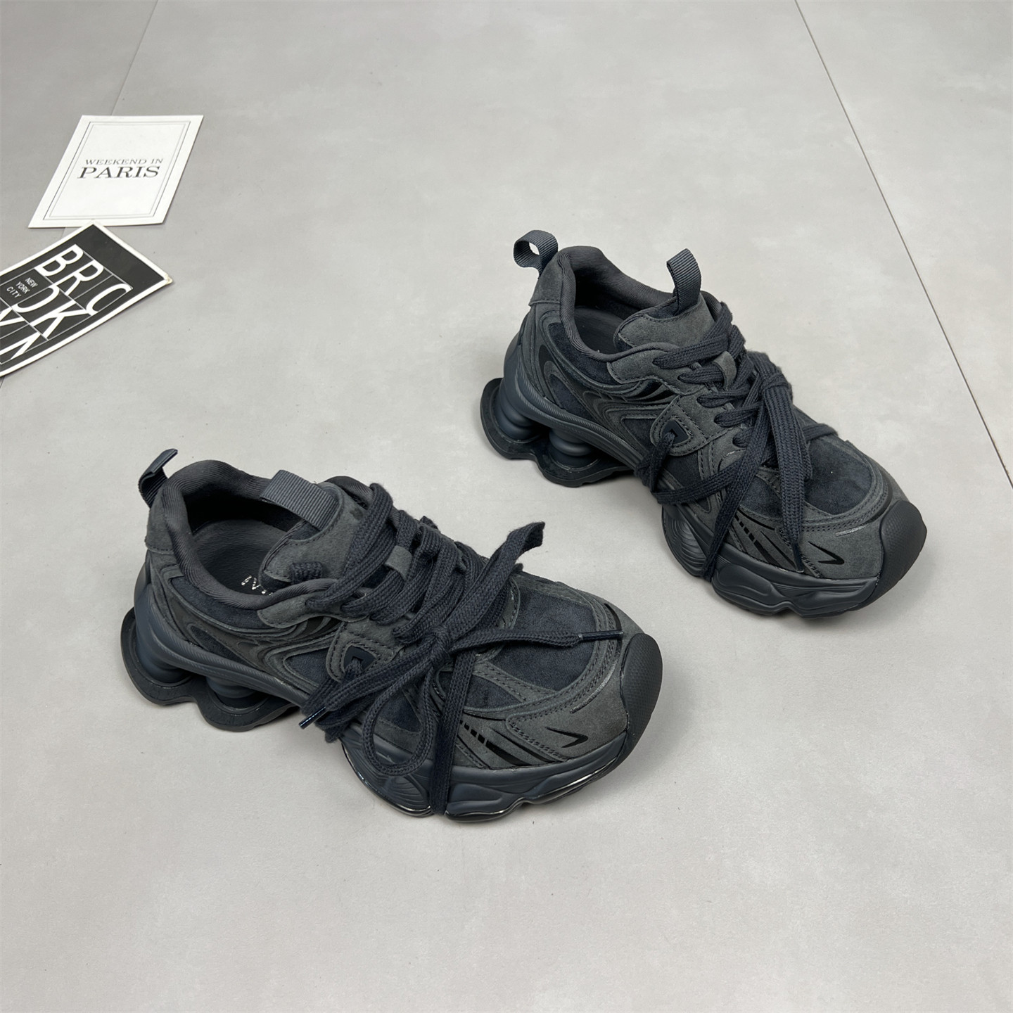 绑带厚底老爹鞋女小个子增高跑步