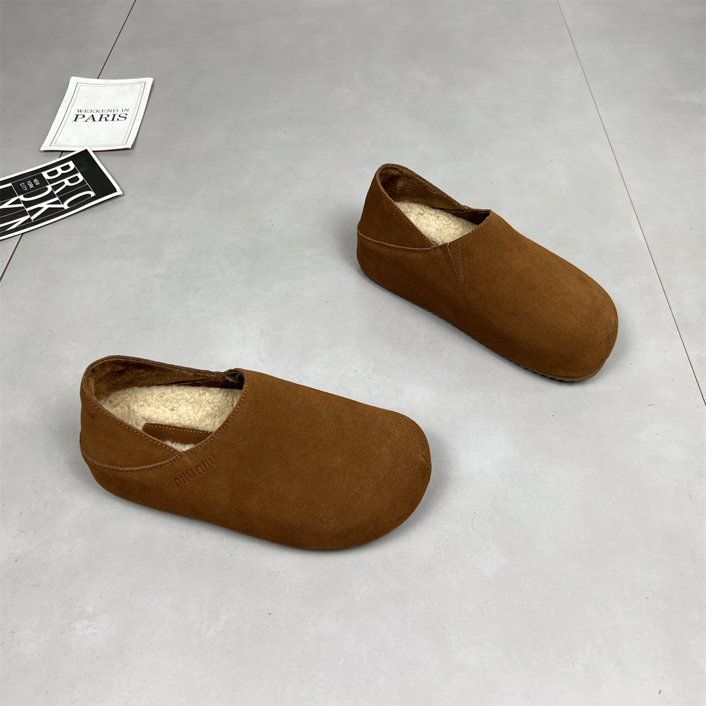 牛反绒两穿勃肯鞋女2025冬