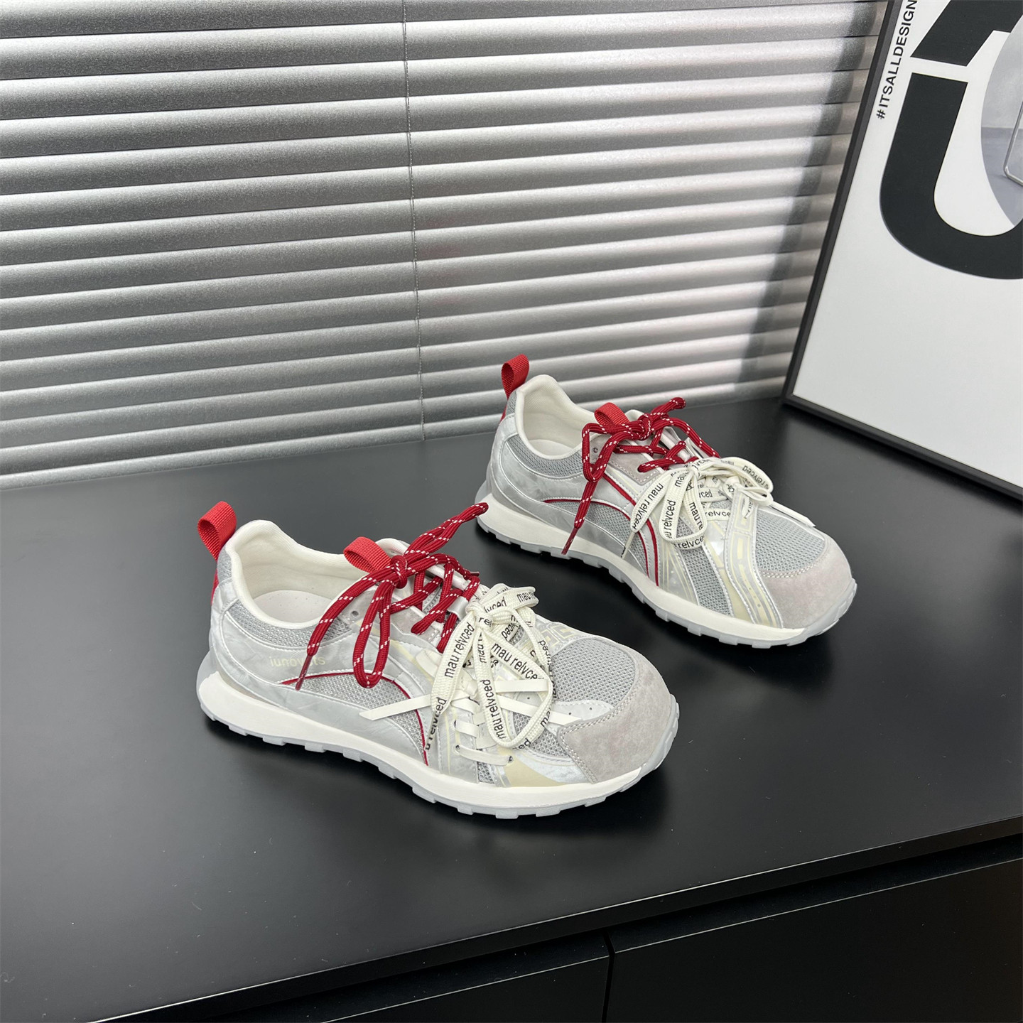 真皮机能风老爹鞋女2026春夏季新款双鞋带厚底网面透气休闲运动鞋