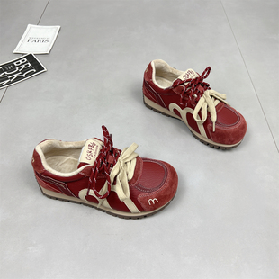 百搭舒适软底运动鞋 真皮加绒厚底阿甘鞋 时尚 新款 女 女2025秋冬季