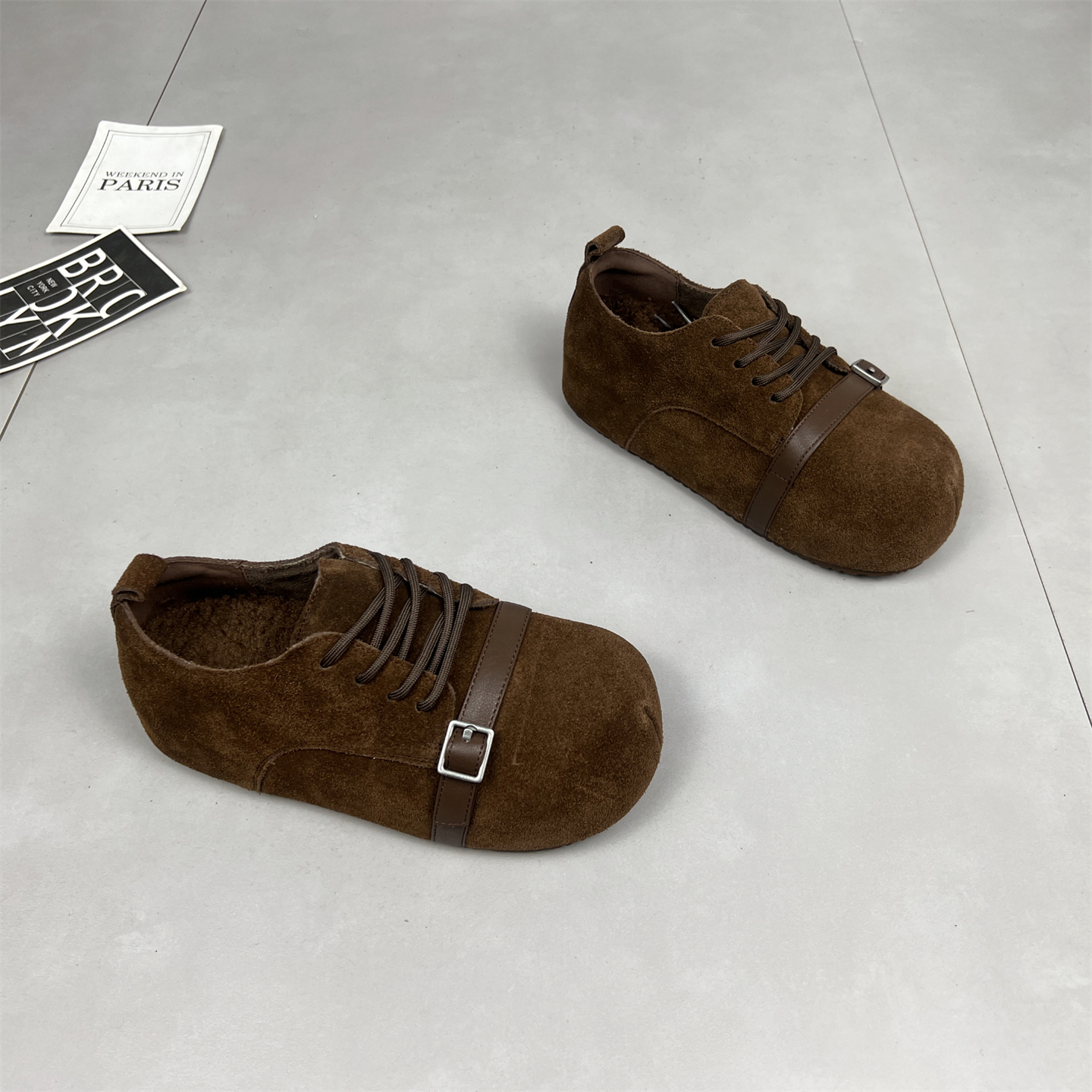 真皮加绒内增高勃肯鞋女2025冬季