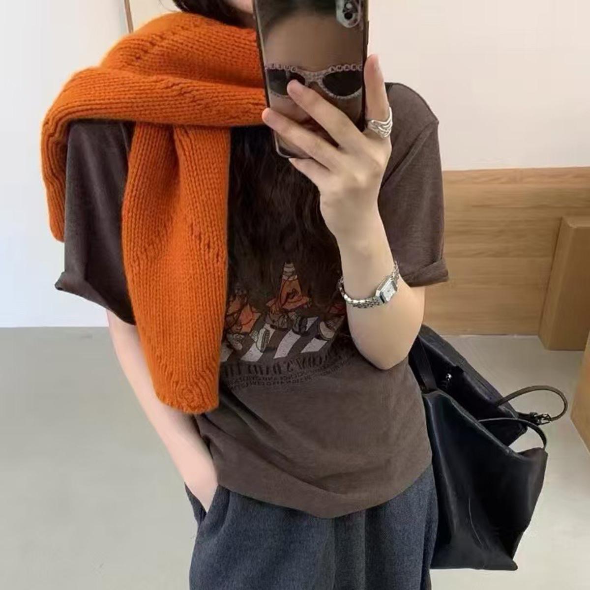 韩版ins秋冬季百搭学生加厚保暖围巾糖果色系亮色100澳洲羊毛围脖