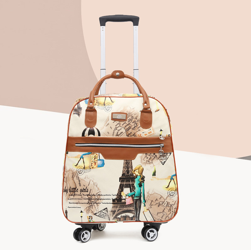 旅行包万向轮轻便短途可折叠登机拉杆包手提包女防水带轮子行李包