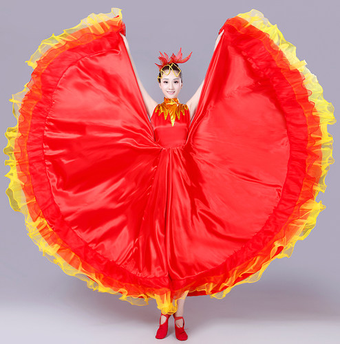 演出服民族风开场舞大摆裙