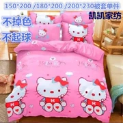 Dày chà nhám Hello Kitty mèo hazy kitty khăn trải giường chăn ba mảnh ký túc xá nữ quilt công chúa gió sinh viên - Khăn trải giường