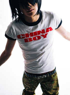 [PCCVISION] 3MAN0N CHINABOY双面印花拼色撞色修身白色短袖T恤