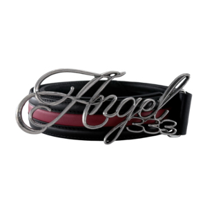 Angel333黑红拼色牛皮革合金做旧花体腰带 3MAN0N PCCVISION
