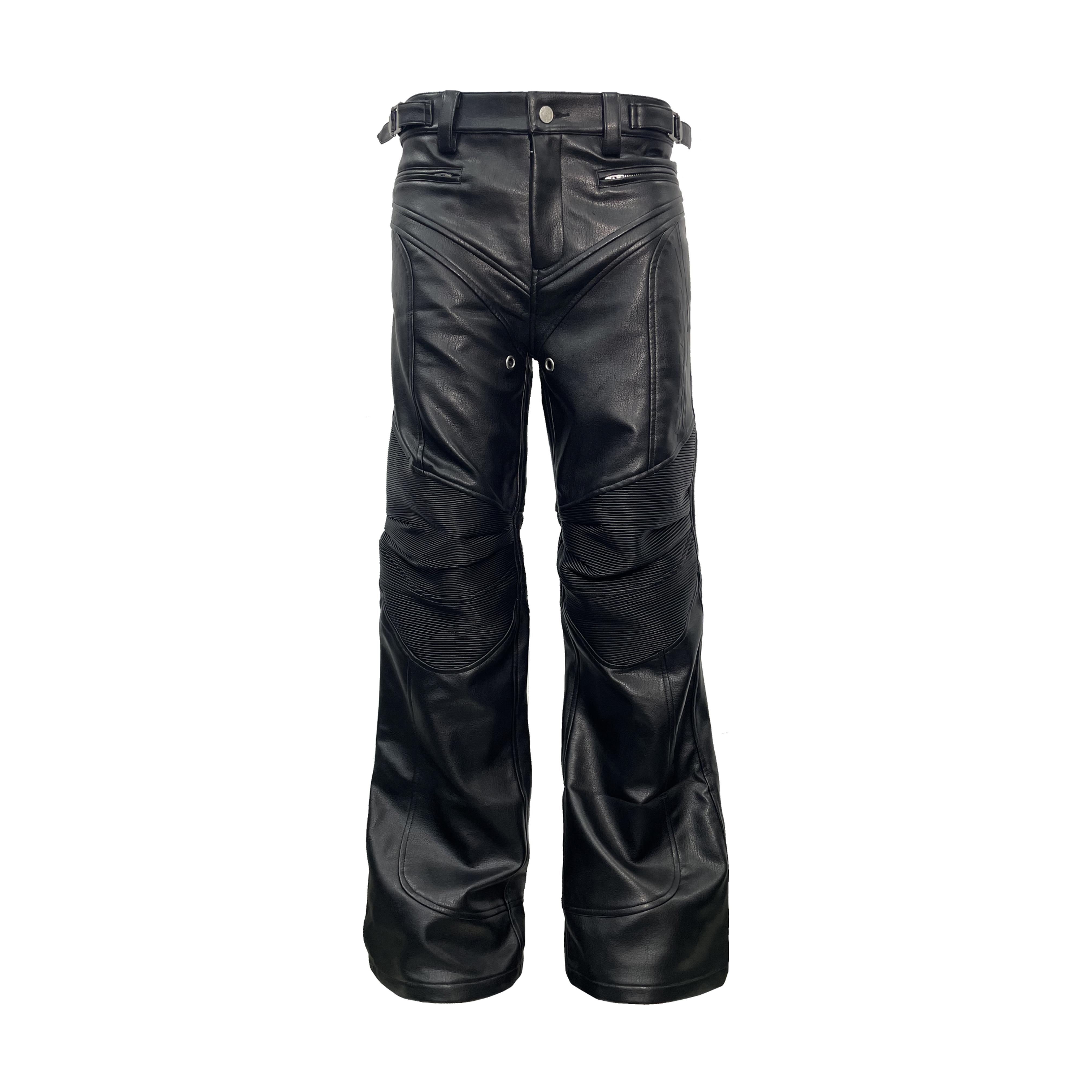 PCCVISION立体膝盖机车皮裤