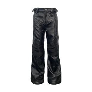 biker机车立体膝盖腰部调节黑色微喇皮裤 3MAN0N PCCVISION