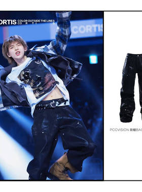 [PCCVISION]3MAN0N CORTIS金主训同款刷蜡baggy宽松直筒牛仔裤