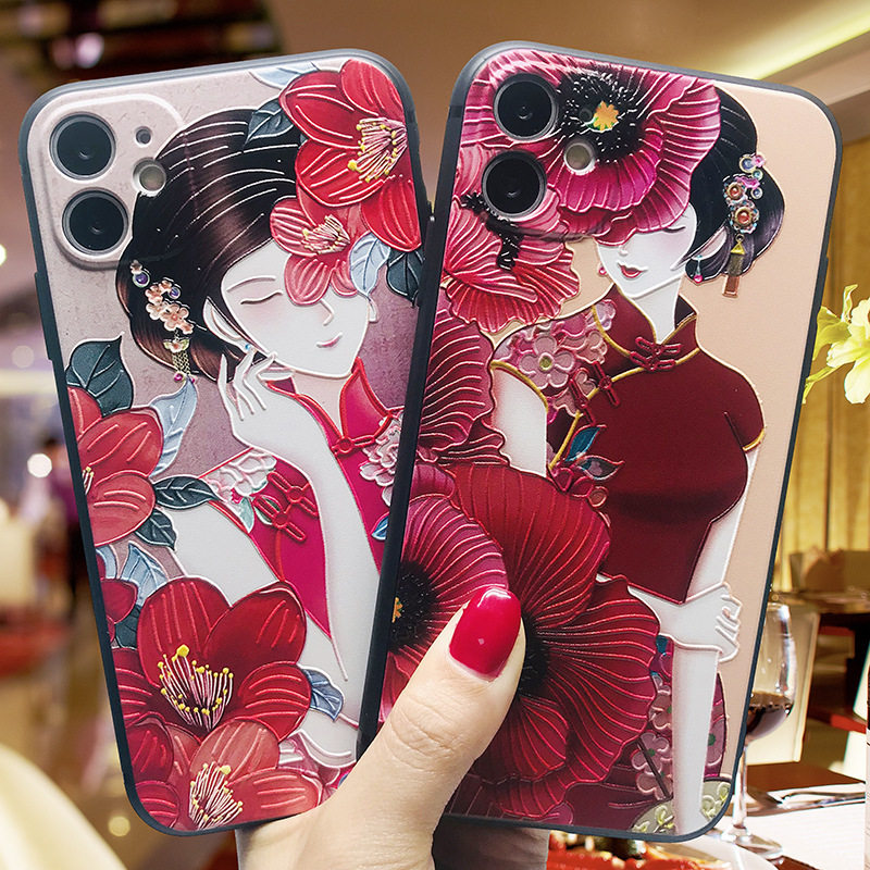适用于苹果16/15/14/13/12手机壳11京剧风iPhone14promax戏曲8plus国潮xr/xsmax旗袍美人15plus复古16pro