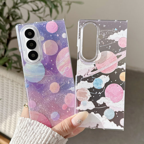 彩色星球适用三星ZFold 8Ultra折叠手机壳ZFold 8/7宇宙ZFold6星空ZFold5透明ZFold4/3硬壳两件套带挂饰