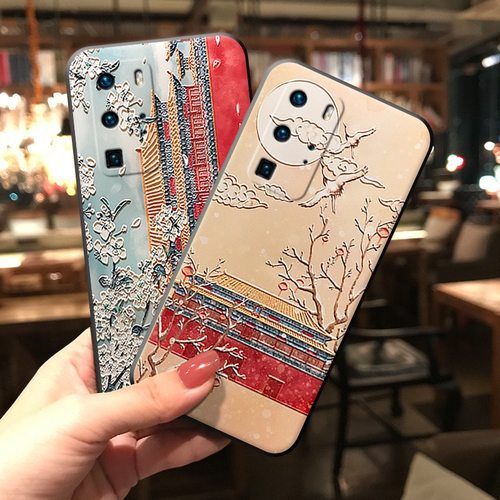 浮雕故宫适用于三星A74/A73/A72复古A13手机壳A54/A53/A52/A51 4G国风A71 4G/A70古风A33/A34