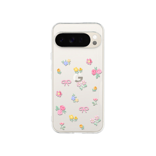 小碎花适用于谷歌Pixel11proXL/10pro透明手机壳GooglePixel 10A/9A樱花9proXL粉花7Pro/8A蝴蝶结6A软壳8pro