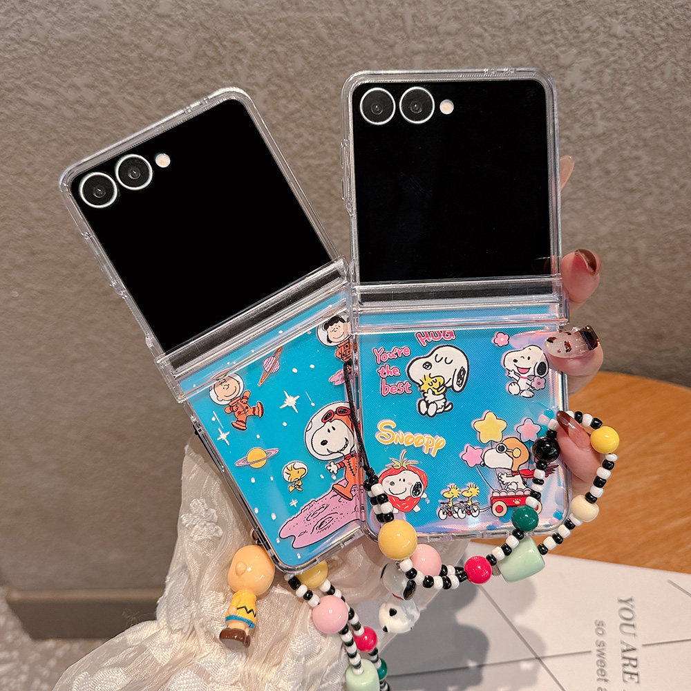 史努比适用于三星Zflip7/Zflip6折叠手机壳Samsung Zflip5可爱狗狗Zflip7FE宇航员Zflip 7查理带挂绳