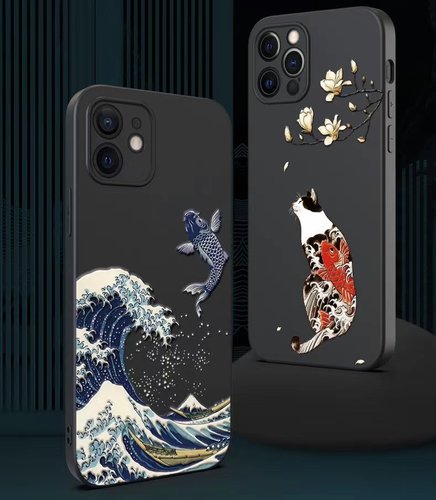 国风浮雕适用于苹果17/16/15/14/13/12手机壳iPhone17promax/16pro/13pro/15plus/Xsmax浮世绘8plus鹤17air
