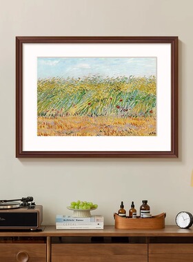 《繁花》法式中古风客厅装饰画春天绿色花卉餐厅挂画卧室风景画