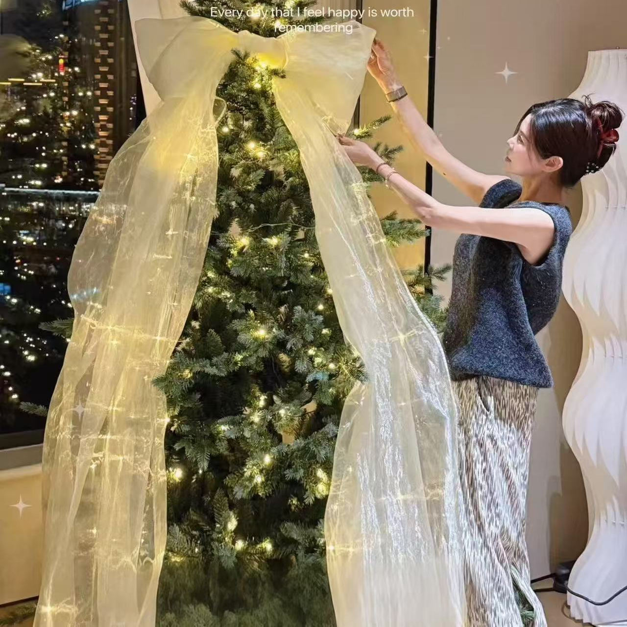 欧根纱蝴蝶结装饰品手工diy