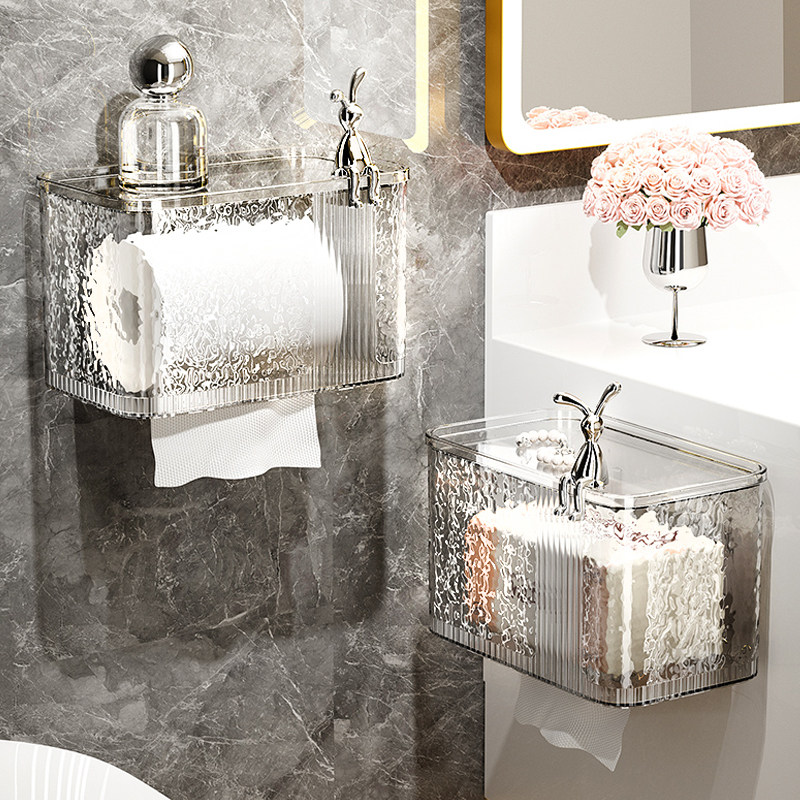 卫生间厕纸盒壁挂式厕所纸巾盒轻奢浴室抽纸盒免打孔洗脸巾收纳盒,收纳整理,纸巾盒,淘宝优惠券,粉丝福利购,淘宝优惠卷