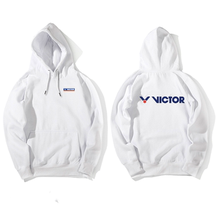 秋冬VICTOR威克多羽毛球装备周边连帽卫衣男女宽松外套帽衫可定制