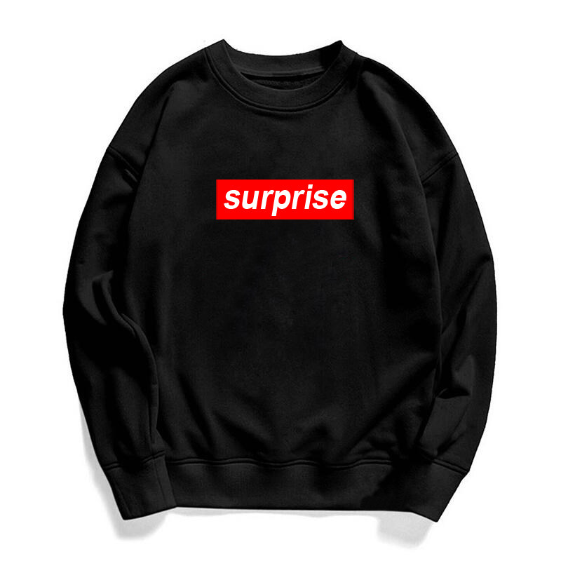 潮牌surprise惊喜圆领卫衣男女情侣长袖宽松大码上衣外套运动卫衣