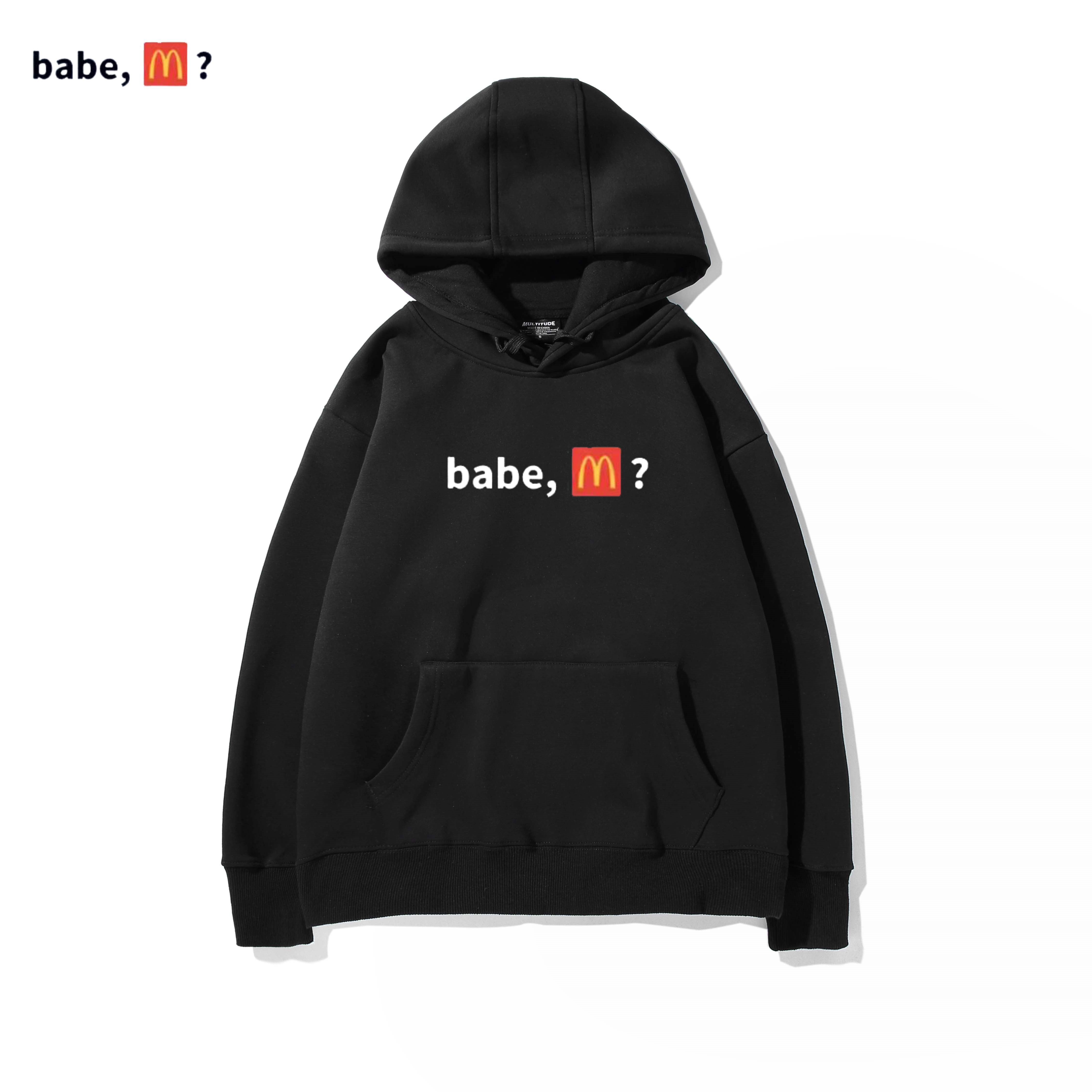 babe m?麦门圣徒连帽卫衣男女趣味美式麦当劳周边外套休闲上衣潮