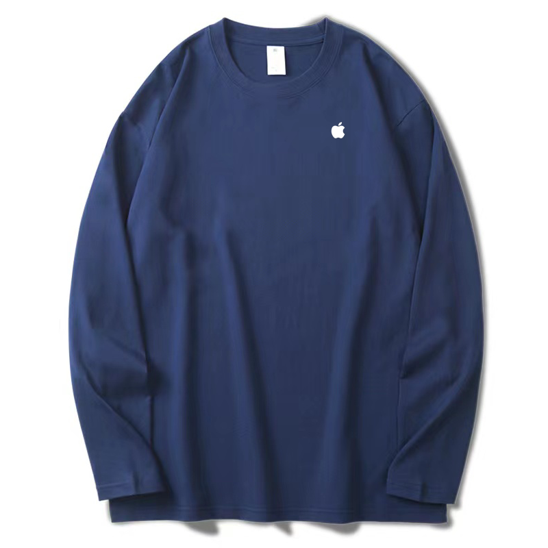 苹果手机店长袖工作服专卖店工装纯棉可定制图案logo文字订制衣服