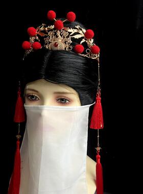 套装铜镀古典国风超长流苏发冠