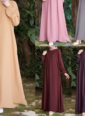 回族服饰阿拉伯女保守长袖气质连衣裙 Arab women Modest dress