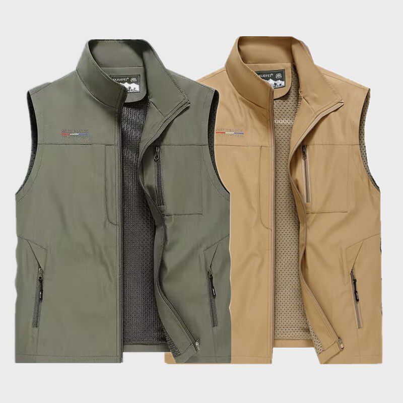 春秋休闲马甲多口袋坎肩男士背心薄款透气速干摄影钓鱼马夹爸爸装