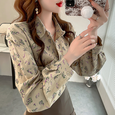 冬季加厚衬衫女赫本风法式小众