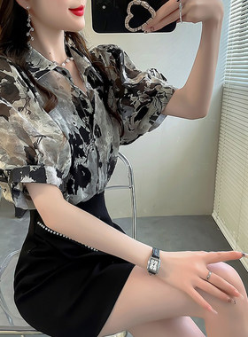 轻奢刺绣缇花衬衫女设计感小众