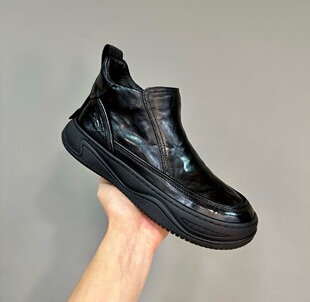 秋冬新款切尔西靴男士马丁靴男冬季真皮加绒棉皮鞋男拉链高帮皮鞋