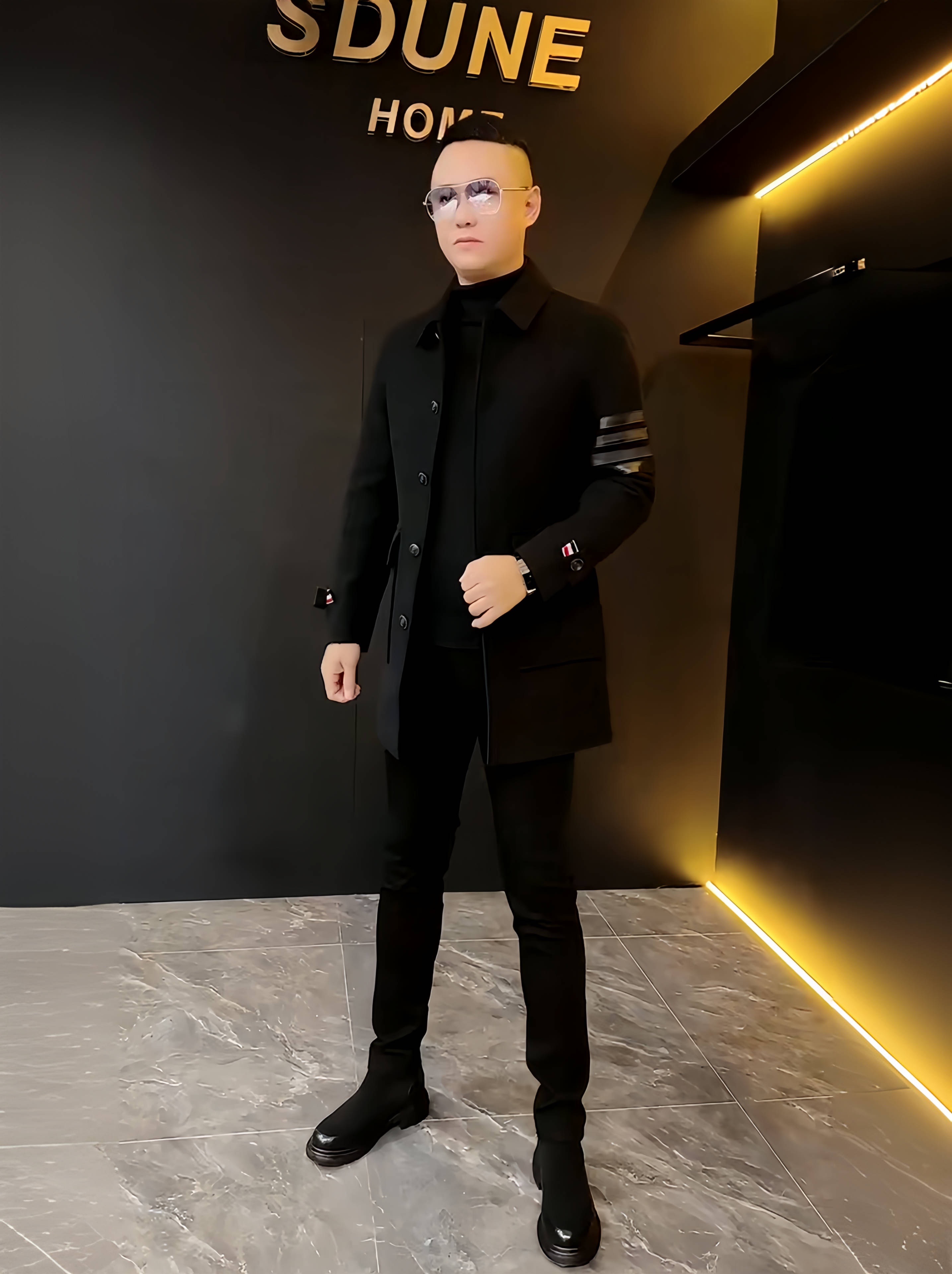 商务毛呢大衣秋冬季西装风衣男士