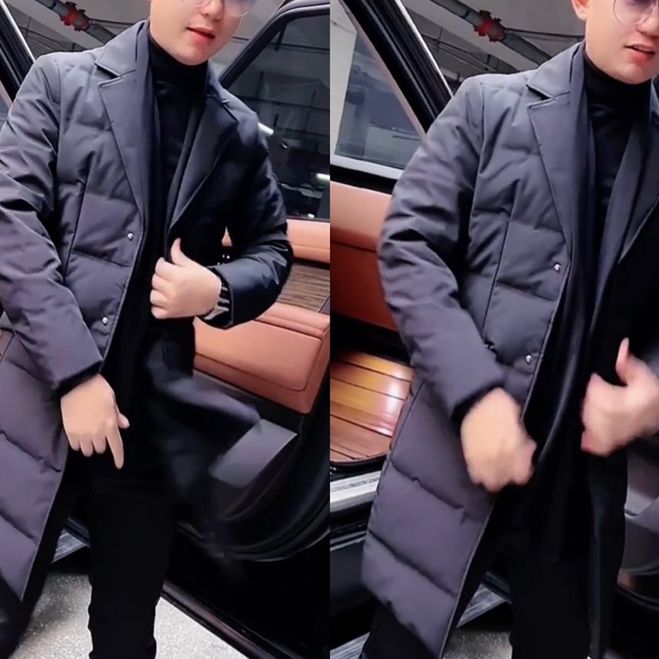 羽绒服男中长款潮牌2025年冬季新款保暖高端外套潮流帅气商务休闲