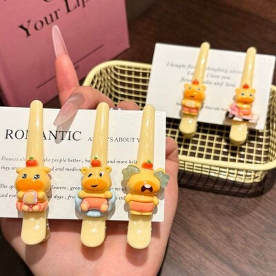 可爱水豚噜噜奶fufu鸭嘴发夹甜美少女卡通刘海侧夹2元包邮小商品