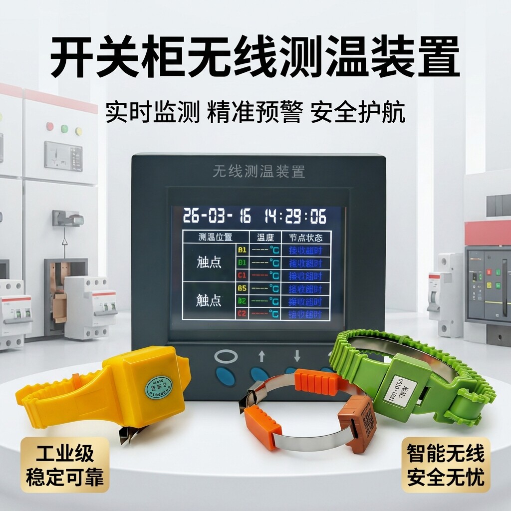 无线微型测温传感器装置电气开关柜无源感应取电远程温度自动报警