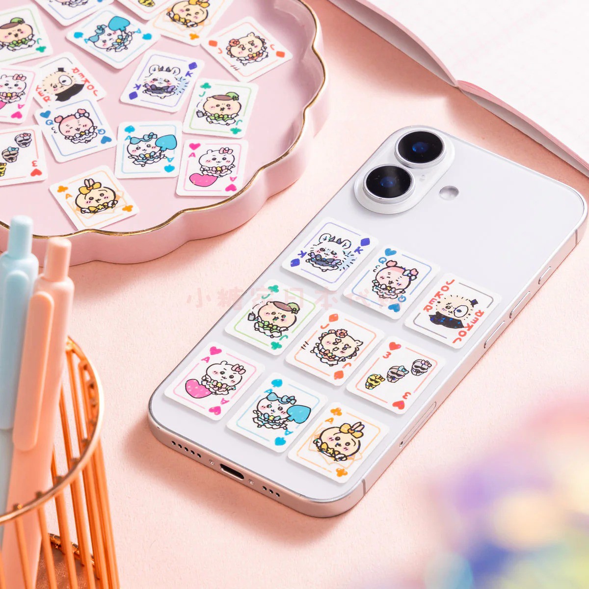 预售 日本chiikawa吉伊卡哇魔法少女扑克牌风贴纸乌萨奇 27枚/包