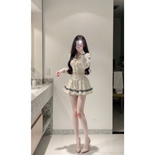 纯欲风辣妹性感百搭白色百褶迷你短裙少女穿搭蓬蓬裙半身裙两件套