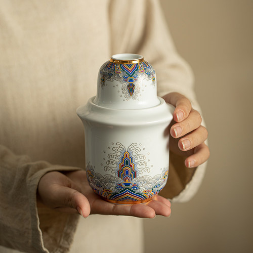 陶瓷热暖酒壶家用酒具套件黄酒烫温酒器白酒中式宫廷风仿古清酒杯