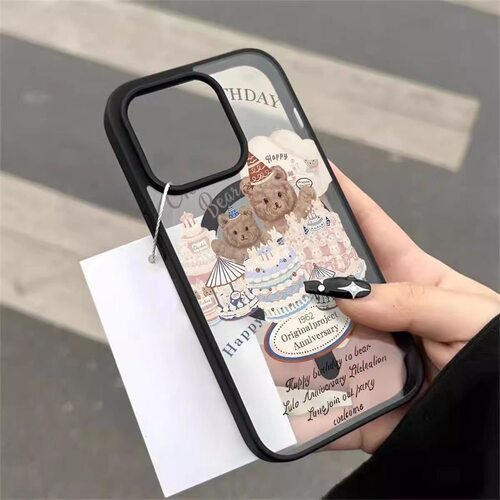 小熊派对适用iphone17pro手机壳14plus磁吸16硬壳15苹果13可爱12创意11大孔XR磁吸17透明手机壳
