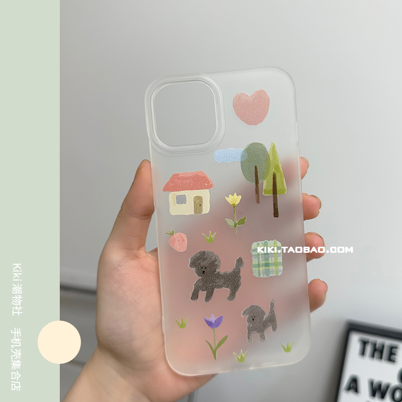 小众INS神秘动物派对树林适用iphone16pro手机壳13大孔14磨砂12软壳15新款磁吸保护套XR半透手机壳