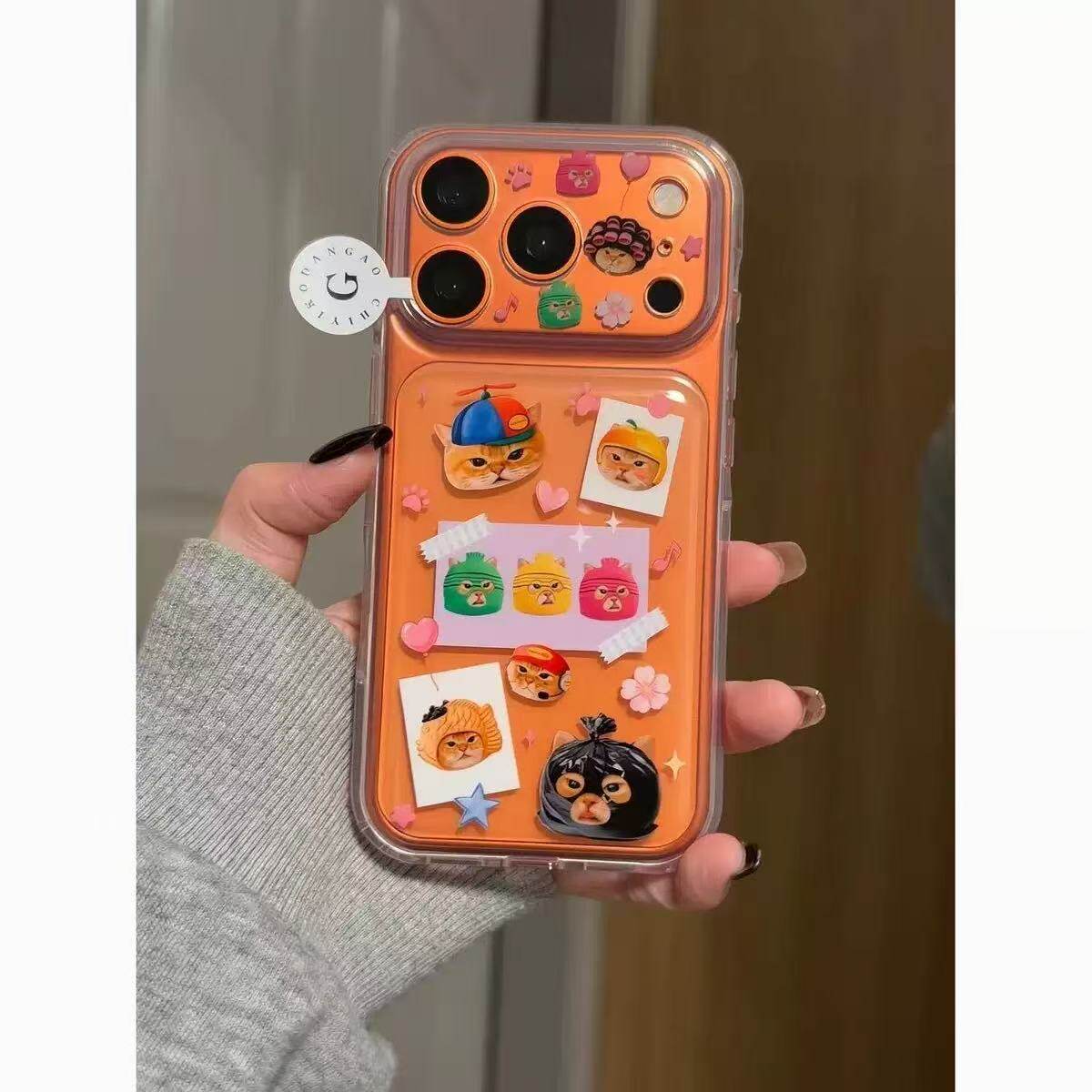 可爱猫咪适用iphone18Promax手机壳17/16创意14plus气垫软壳15苹果13手机壳