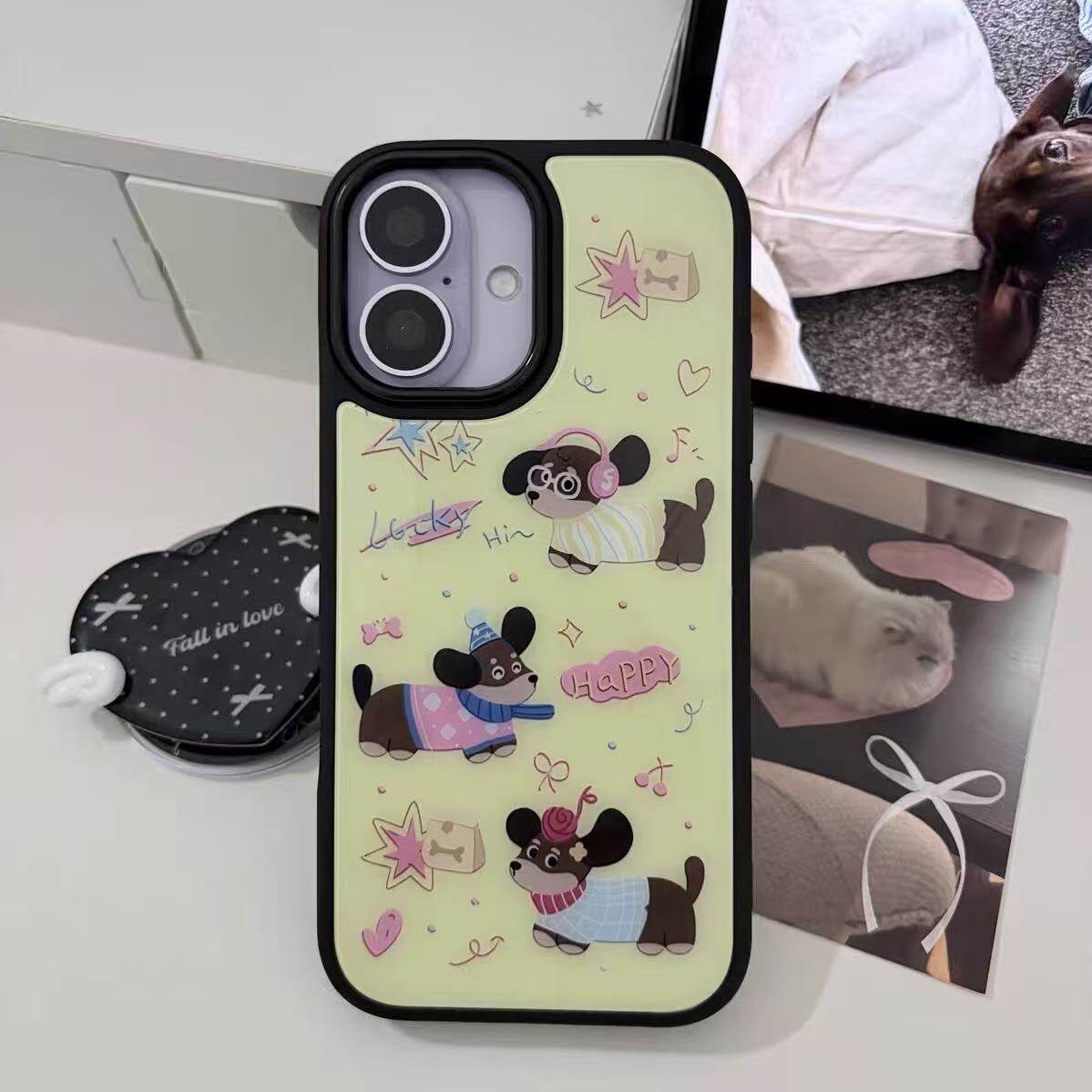 包相机键毛衣腊肠狗适用iphone18pro手机壳磁吸17/16神甲壳18双层14plus黑框15硬壳15创意13手机壳