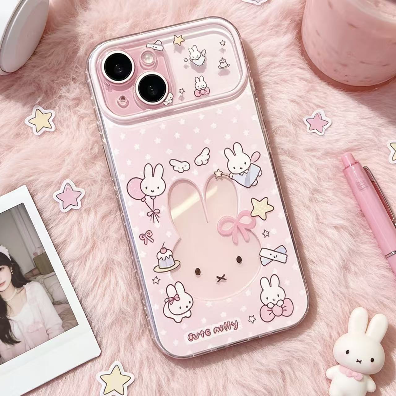 气球翅膀米菲大视窗秒变17Pro适用iphone17Promax手机壳立体爱心16包相机键14plus软壳15苹果13手机壳