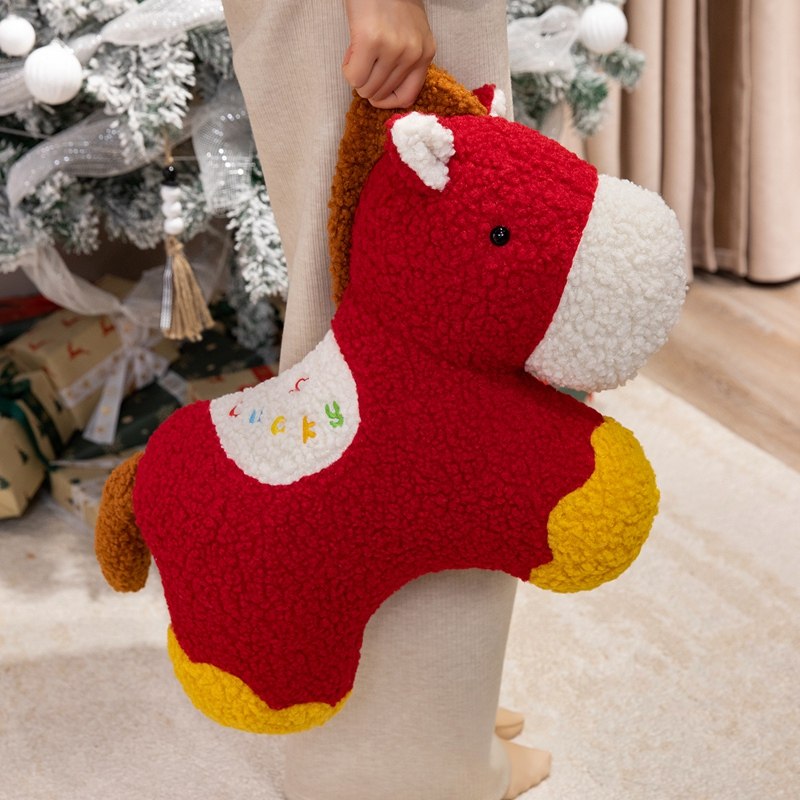 马年喜庆国风苹果小马抱枕玩偶靠垫春节客厅沙发摆件装饰新年礼物,节庆用品/礼品,创意抱枕,淘宝优惠券,粉丝福利购,淘宝优惠卷