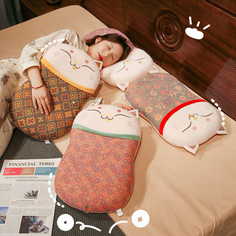 花布招财猫记忆棉凉席枕头桌面睡觉趴枕办公室午休神器学生教室,居家布艺,午睡枕,淘宝优惠券,粉丝福利购,淘宝优惠卷