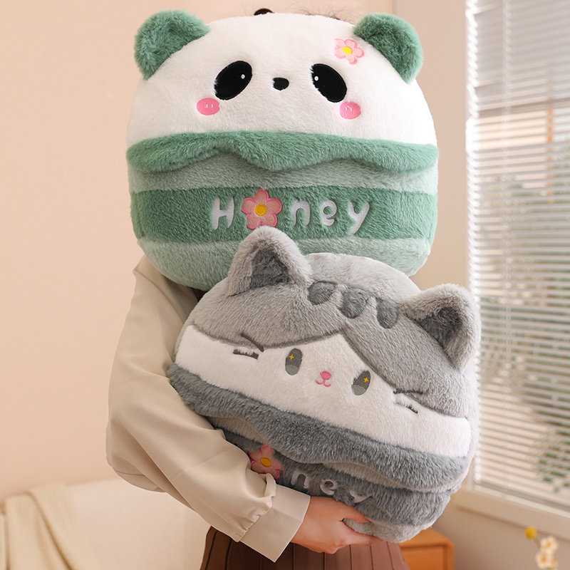 可爱超软毛绒抱枕毯子二合一创意办公室午睡趴枕靠垫女生节日礼物